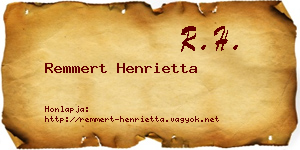 Remmert Henrietta névjegykártya