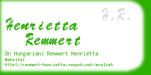 henrietta remmert business card